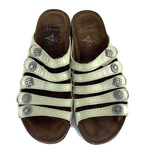 Dansko Janie Lightest Pastel Green Leather Sandals